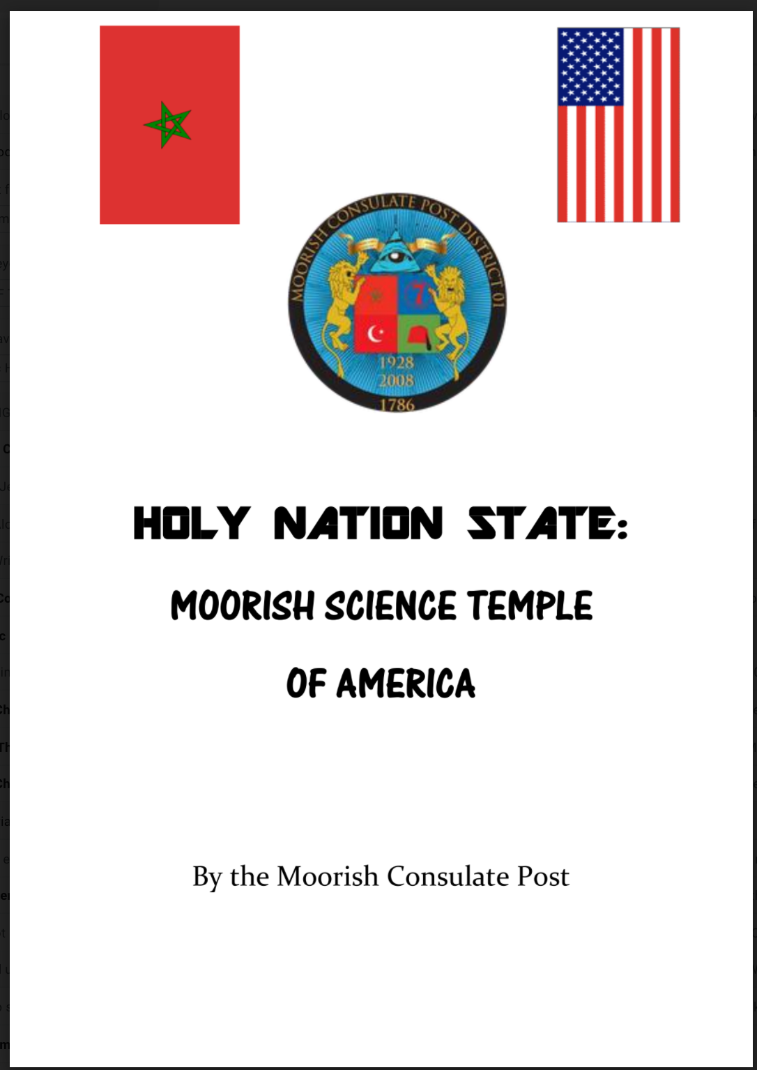 HOLY NATION STATE: MSTA State Booklet